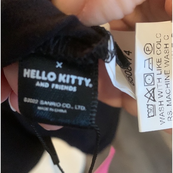 Hello Kitty Black Oversized Tee Shirt Dress with White Collar. - Picture 8 of 9